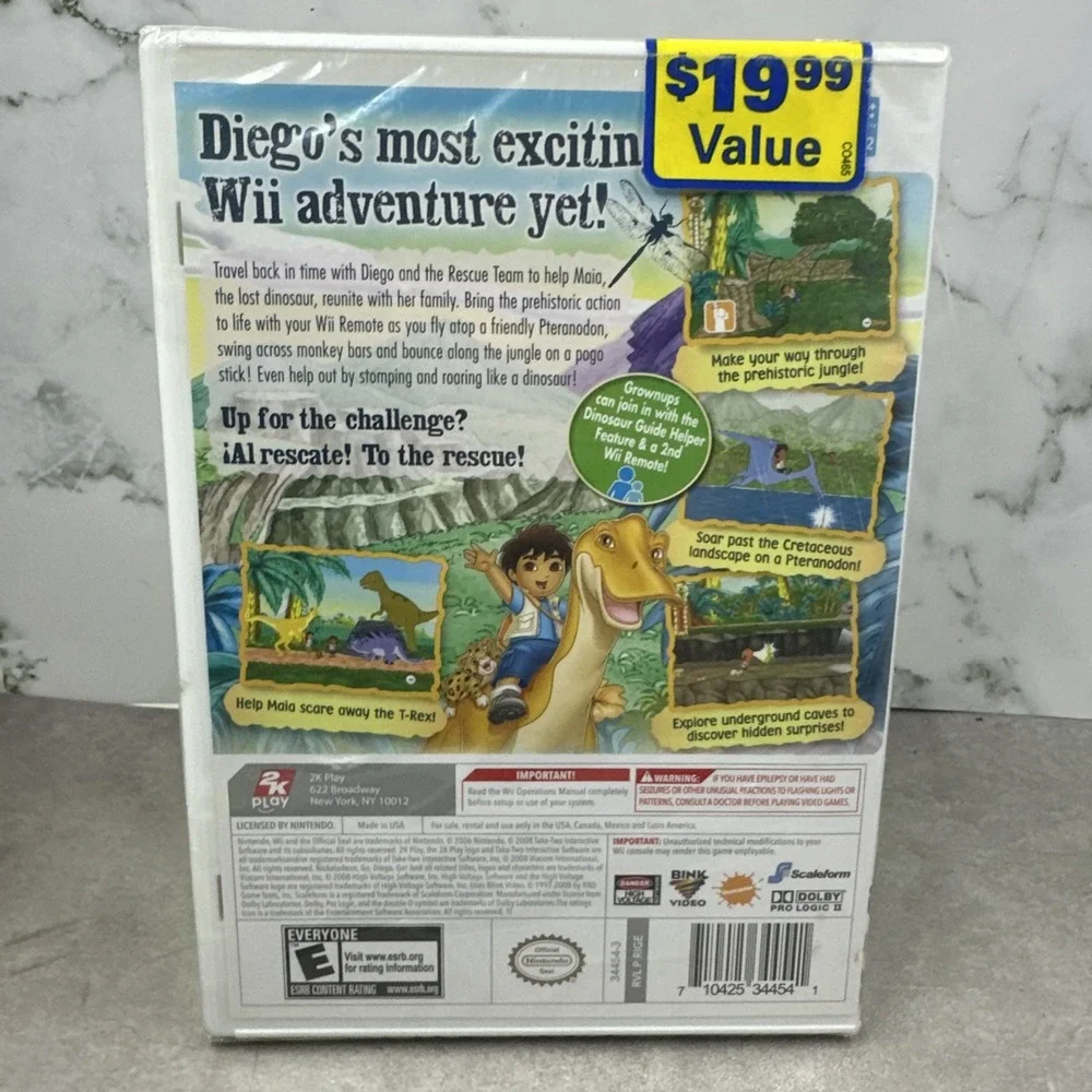 Go Diego Go Great Dinosaur Rescue Nintendo Wii Game New Sealed Take 2